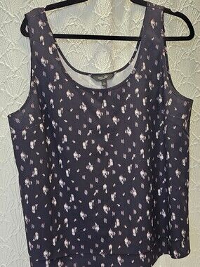 Simply Vera Vera Wang Navy Abstract Print Tank Top